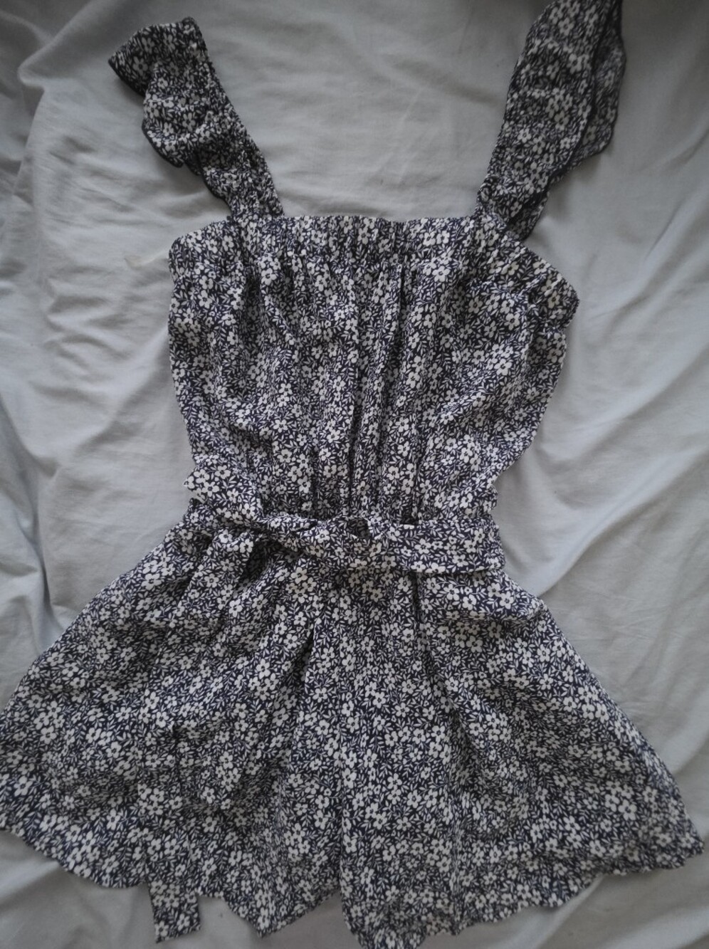 Trixxi Navy Blue and White Floral Romper